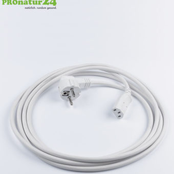 Geschirmtes Kaltgeräteanschlusskabel mit C13 Stecker, 3 Meter, weiss