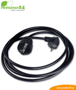 Geschirmtes Verlängerungskabel mit Schuko Stecker, schwarz