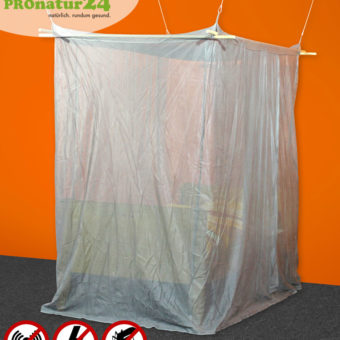 Baldachin Elektrosmog PRO Einzelbett zum Schutz vor WLAN, Funk, elektrischen Feldern und Mücken - Moskitonetz