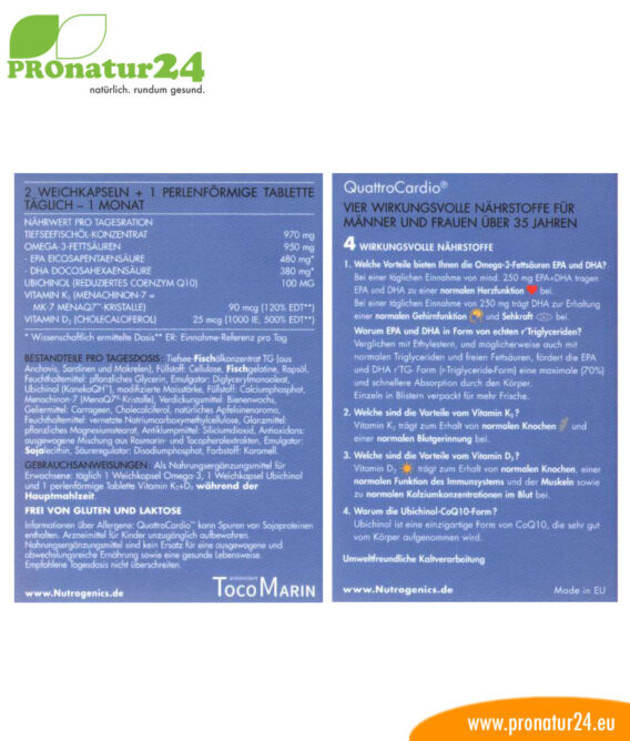 WHC Quattro Cardio von Nutrogenics Verpackung
