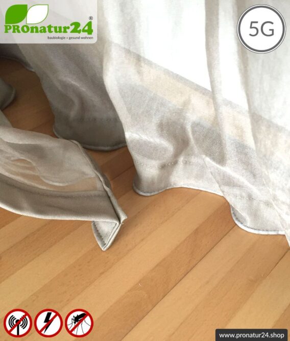 Abschirmender Baldachin Elektrosmog PRO all inclusive. Kasten Doppelbett Set. Abschirmung Funk bis 50 dB. Erdbar. Wirkungsvoll gegen 5G!