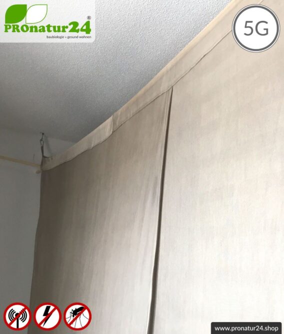 Abschirmender Baldachin Elektrosmog PRO all inclusive. Kasten Doppelbett Set. Abschirmung Funk bis 50 dB. Erdbar. Wirkungsvoll gegen 5G!