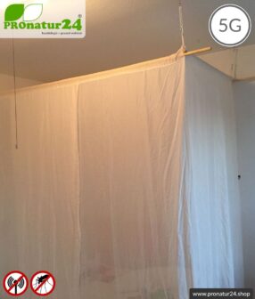 Abschirmender Baldachin Elektrosmog FUNK. Abschirmung Funk bis 38 dB. 5G ready!