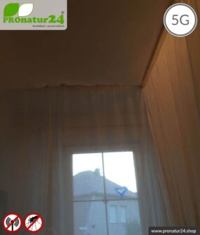 Abschirmender Baldachin Elektrosmog FUNK. Abschirmung Funk bis 38 dB. 5G ready!