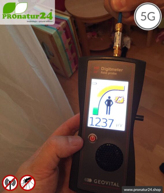 Abschirmender Baldachin Elektrosmog FUNK. Abschirmung Funk bis 38 dB. 5G ready!