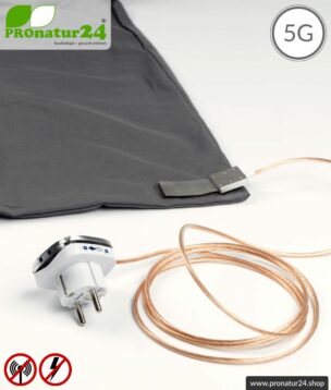 Abschirmendes Schlafsack SET Elektrosmog PRO all inclusive. Schutz vor Elektrosmog HF (bis zu 41 dB) für unterwegs. Erdbar. Wirkungsvoll gegen 5G!