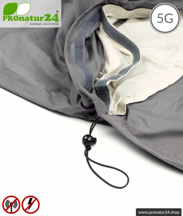 Abschirmendes Schlafsack SET Elektrosmog PRO all inclusive. Schutz vor Elektrosmog HF (bis zu 41 dB) für unterwegs. Erdbar. Wirkungsvoll gegen 5G!