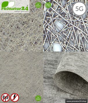 Abschirmvlies HNV80 zur Verlegung. 100 cm Länge. Bis zu 80 dB Schirmdämpfung gegen Elektrosmog HF + NF. Wirkungsvoll gegen 5G! 7 Abschirmvlies HNV80 zur Verlegung mit bis zu 87 dB Schirmdämpfung gegen Elektrosmog HF + NF