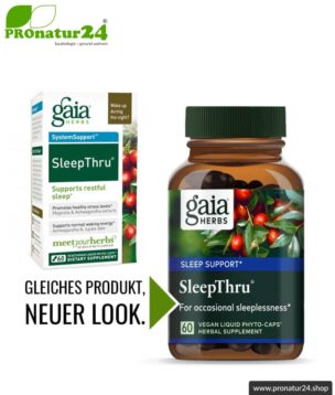 SLEEPTHRU von GAIA HERBS | kann den erholsamen Schlaf unterstützen | 60 Kapseln | Lieferung auf Anfrage