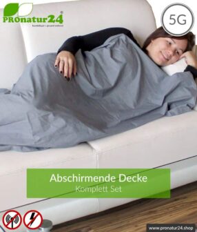 Abschirmende Decke TDG Set all inclusive. Schutz vor HF Elektrosmog durch Funk bis zu 41 dB (WLAN, Handy). Erdbar. Wirkungsvoll gegen 5G!