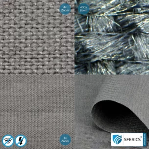 STEEL GRAY Abschirmstoff | ideal zur Herstellung von Vorhängen, Bettwaren und Decken | HF Schirmdämpfung gegen Elektrosmog bis zu 42 dB | Wirkungsvoll gegen 5G!