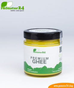 PREMIUM GHEE. Ayurvedisches Butterschmalz aus 100% Heumilch (zert. Weidehaltung AT). Perfekt für Low Carb und Ketogene Ernährung.