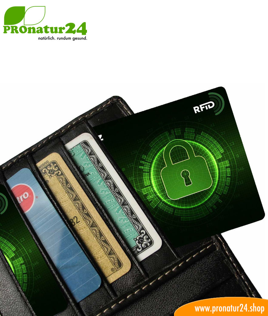 RFID & NFC Schutz/Blocker Made in Germany Nie Wieder RFID Schutzhüllen notwendig 4X NFC Shield Card Schützt Das gesamte Portmonnaie & Kartenetui mit Ihren EC und Kreditkarten 