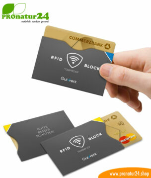 RFID NFC Schutzhülle für Kreditkarte, Reisepass und mehr