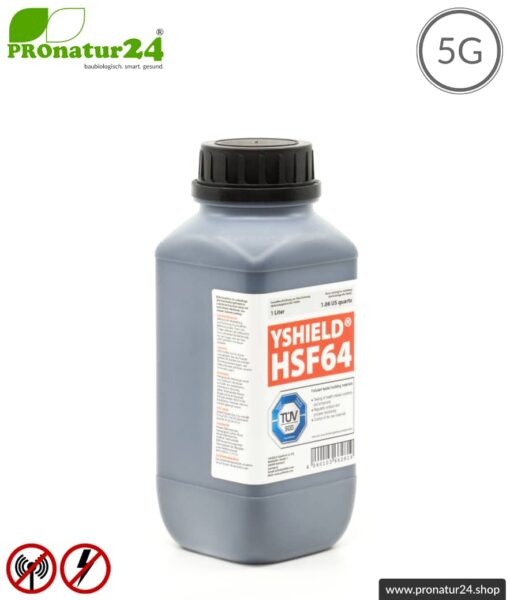 Abschirmfarbe HSF64 | HF Abschirmung bis zu 54 dB. Ohne Konservierungsmittel » ideal für Allergiker | TÜV SÜD zertifiziert | Erdung notwendig. Effektiv bei 5G!