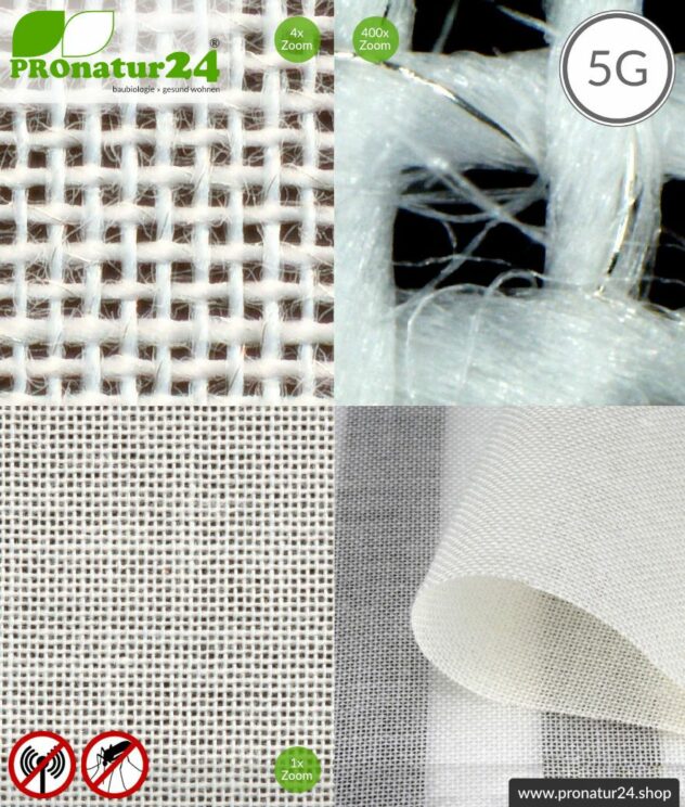 Abschirmstoff ULTIMA für Vorhänge. HF Abschirmung bis 41 dB von Elektrosmog durch Funkstrahlung. Bereit für 5G!