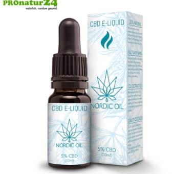 CBD E-LIQUID der Cannabis Pflanze mit 5 % bzw. 500 mg CBD. Ohne THC. Für E-Zigaretten und E-Pfeifen. Für Nichtraucher geeignet!