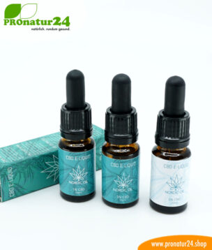 CBD E-LIQUID der Cannabis Pflanze mit 5 % bzw. 500 mg CBD. Ohne THC. Für E-Zigaretten und E-Pfeifen. Für Nichtraucher geeignet! 8 CBD E-LIQUID der Cannabis Pflanze in verschiedenen Varianten. Ohne THC.