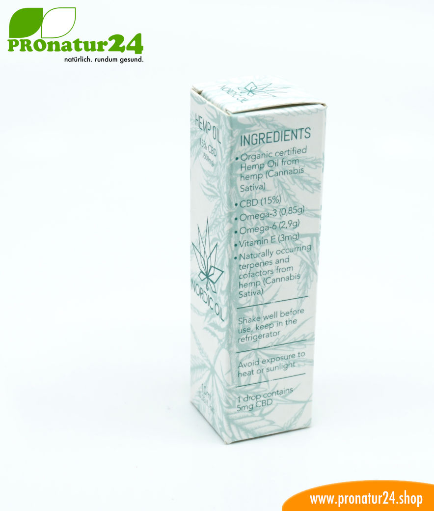 CBD HANFÖL der Cannabis Pflanze mit 15 % CBD Anteil. Ohne THC. Biologisch und vegan produziert von Nordic Oil. 8 CBD Hanföl der Cannabis Pflanze mit 15 % CBD Anteil. Ohne THC.