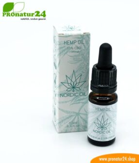 CBD Hanföl der Cannabis Pflanze mit 15 % CBD Anteil. Ohne THC.
