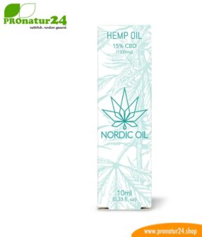 CBD Hanföl der Cannabis Pflanze mit 15 % CBD Anteil. Ohne THC.