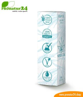 CBD Hanföl der Cannabis Pflanze mit 20 % CBD Anteil. Ohne THC.