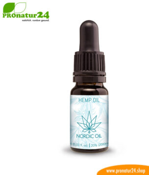 CBD HANFÖL der Cannabis Pflanze mit 20 % CBD Anteil. Ohne THC. Biologisch und vegan produziert von Nordic Oil. 2 CBD Hanföl der Cannabis Pflanze mit 20 % CBD Anteil. Ohne THC.