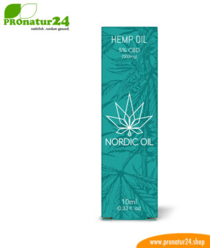 CBD HANFÖL der Cannabis Pflanze mit 5 % CBD Anteil. Ohne THC. Biologisch und vegan produziert von Nordic Oil. 12 CBD Hanföl der Cannabis Pflanze mit 5 % CBD Anteil. Ohne THC.
