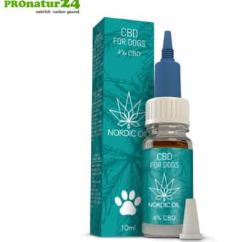 CBD Hanföl für HUNDE und WELPEN. Positive Wirkung für Hunde mit 4 % CBD Anteil. Ohne THC. Biologisch produziert von Nordic Oil.