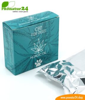CBD LECKERLIES für Hunde. Futterergänzung in Form von Tabletten für die Fellnase. 176 mg CBD in 55 Pastillen. Ohne THC.