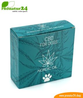 CBD LECKERLIES für Hunde. Futterergänzung in Form von Tabletten für die Fellnase. 176 mg CBD in 55 Pastillen. Ohne THC.