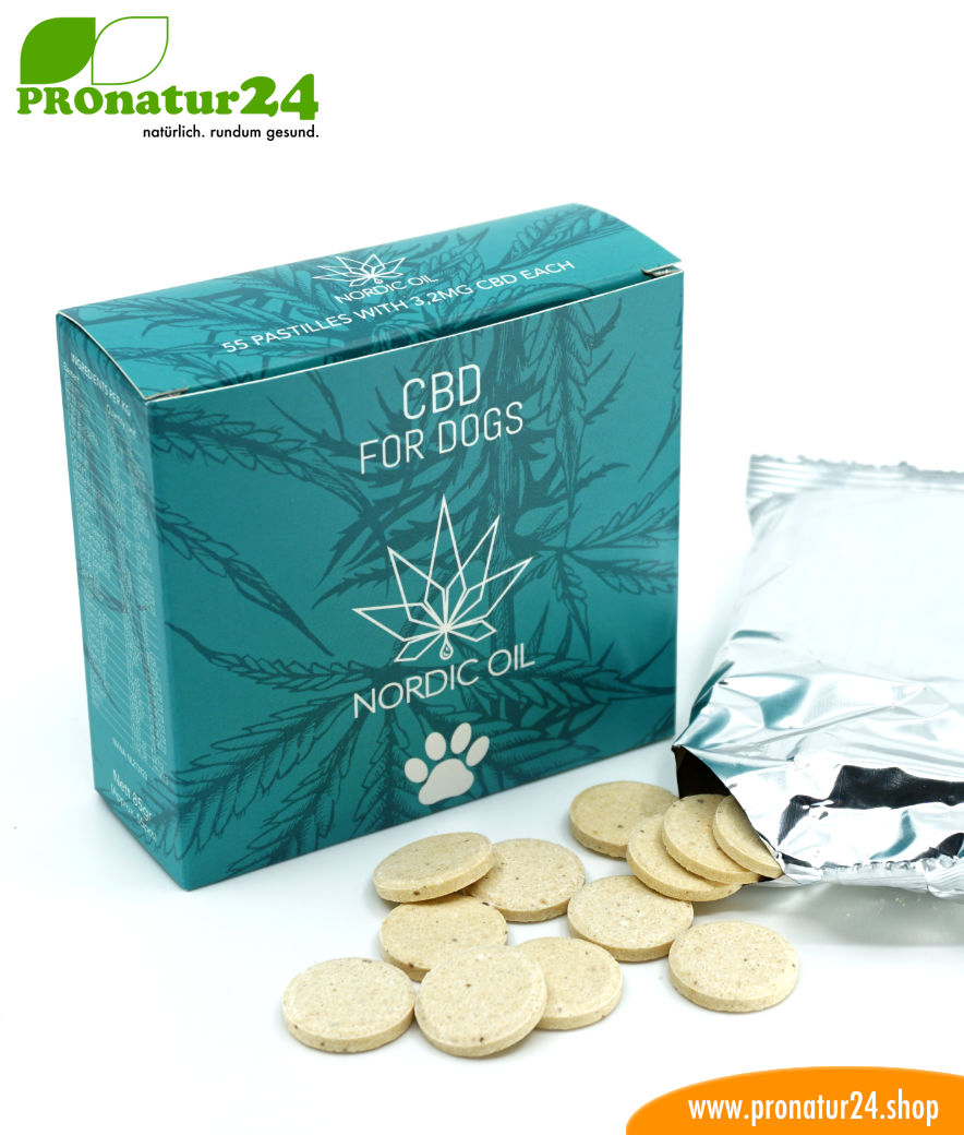 CBD LECKERLIES für Hunde und Welpen. Futterergänzung in Form von Tabletten für die Fellnase. 176 mg CBD in 55 Pastillen. Ohne THC. 3 CBD LECKERLIES für Hunde. Futterergänzung in Form von Tabletten für die Fellnase. 176 mg CBD in 55 Pastillen. Ohne THC.