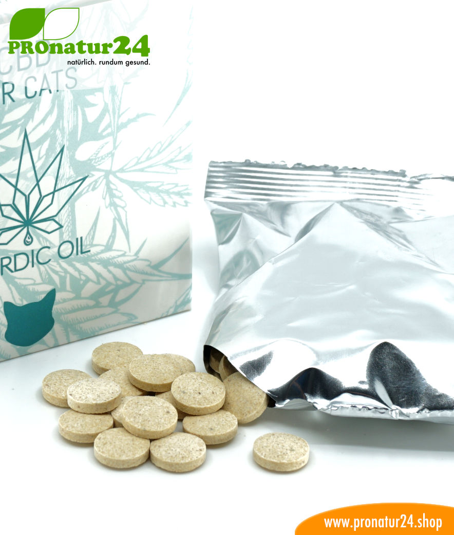 CBD LECKERLIES für Katzen und Kätzchen. Futterergänzung in Form von Tabletten für die Katze. 130 mg CBD in 100 Pastillen. Ohne THC. 4 CBD Leckerlies für Katzen. Futterergänzung in Form von Tabletten / Pastillen für den Stubentiger.