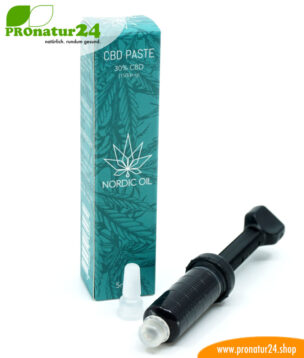 CBD PASTE der Cannabis Pflanze mit 30 % CBD Anteil. Ohne THC. Biologisch und vegan produziert von Nordic Oil. 12 CBD Paste der Cannabis Pflanze mit 30 % CBD Anteil. Ohne THC.