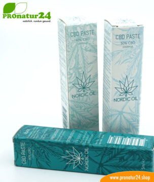 CBD PASTE der Cannabis Pflanze mit 30 % CBD Anteil. Ohne THC. Biologisch und vegan produziert von Nordic Oil. 14 CBD Pasteen der Cannabis Pflanze mit 30%, 40% und 50% CBD Anteil. Ohne THC.