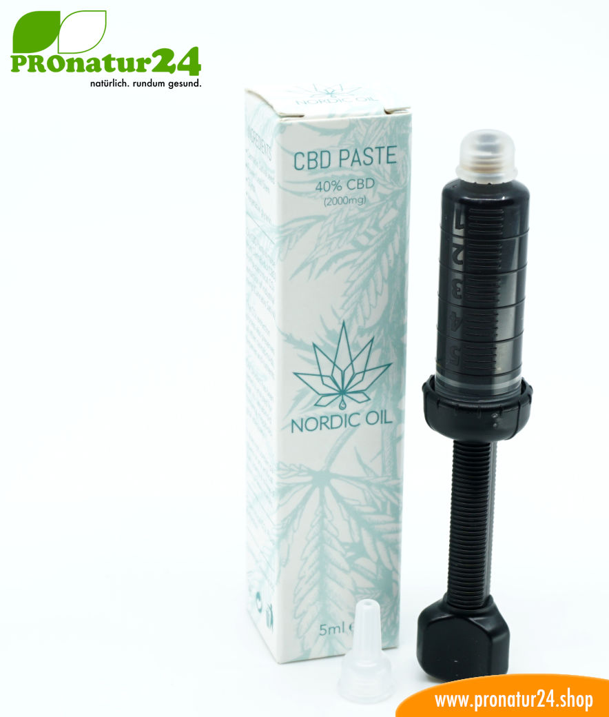CBD PASTE der Cannabis Pflanze mit 40 % CBD Anteil. Ohne THC. Biologisch und vegan produziert von Nordic Oil. 8 CBD Paste der Cannabis Pflanze mit 40 % CBD Anteil. Ohne THC.