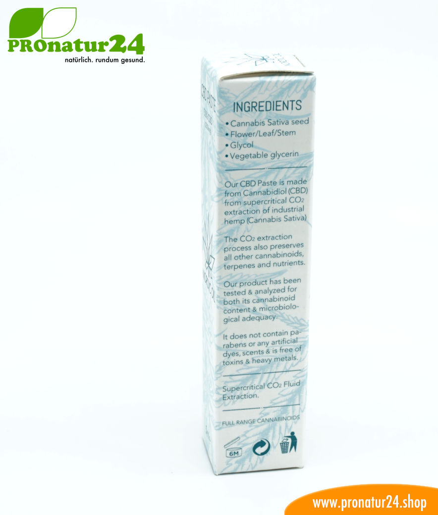 CBD PASTE der Cannabis Pflanze mit 50 % CBD Anteil. Ohne THC. Biologisch und vegan produziert von Nordic Oil. 4 CBD Paste der Cannabis Pflanze mit 50 % CBD Anteil. Ohne THC.