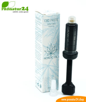 CBD PASTE der Cannabis Pflanze mit 50 % CBD Anteil. Ohne THC. Biologisch und vegan produziert von Nordic Oil. 13 CBD Paste der Cannabis Pflanze mit 50 % CBD Anteil. Ohne THC.