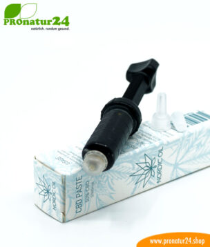 CBD PASTE der Cannabis Pflanze mit 50 % CBD Anteil. Ohne THC. Biologisch und vegan produziert von Nordic Oil. 10 CBD Paste der Cannabis Pflanze mit 50 % CBD Anteil. Ohne THC.