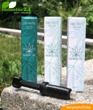 CBD PASTE der Cannabis Pflanze mit 30 % CBD Anteil. Ohne THC. Biologisch und vegan produziert von Nordic Oil. 15 CBD Paste ist ein