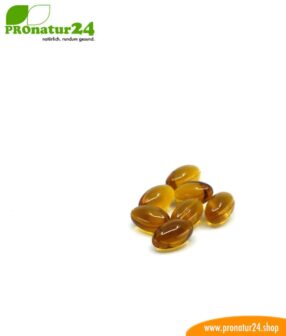 CBD Softgel Kapseln der Cannabis Pflanze mit 10 % CBD Anteil. Ohne THC.