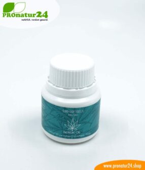 CBD Softgel Kapseln der Cannabis Pflanze mit 4 % CBD Anteil. Ohne THC.
