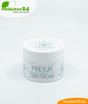 FREYJA CBD Hautcreme. Unterstützung und Hilfe bei EKZEMEN (Hautentzündungen) auch mit der Kraft der Cannabis Pflanze. Ohne THC. Vegan. 11 FREJYA CBD Hautcreme. Entwickelt von Nordic Oil als Unterstützung und Hilfe bei Ekzemen (Hautentzündungen) mittels u.a. Cannabidiol. Ohne THC. Vegan.