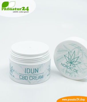 IDUN CBD Feuchtigkeitscreme. Hautcreme für eine optimale Hydratisierung mit der Kraft der Cannabis Pflanze. Ohne THC. Vegan. 12 IDUN CBD Feuchtigkeitscreme. Hautcreme für eine optimale Hydratisierung mit der Kraft der Cannabis Pflanze. Ohne THC. Vegan.