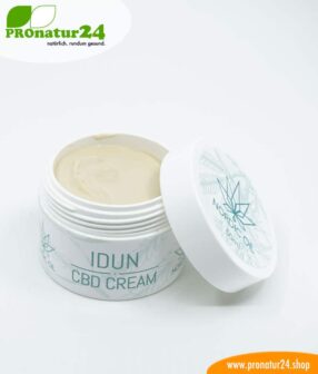 IDUN CBD Feuchtigkeitscreme. Hautcreme für eine optimale Hydratisierung mit der Kraft der Cannabis Pflanze. Ohne THC. Vegan.