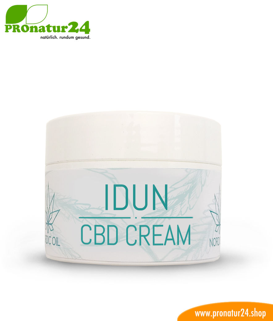 IDUN CBD Feuchtigkeitscreme. Hautcreme für eine optimale Hydratisierung mit der Kraft der Cannabis Pflanze. Ohne THC. Vegan. 3 IDUN CBD Feuchtigkeitscreme. Hautcreme für eine optimale Hydratisierung mit der Kraft der Cannabis Pflanze. Ohne THC. Vegan.