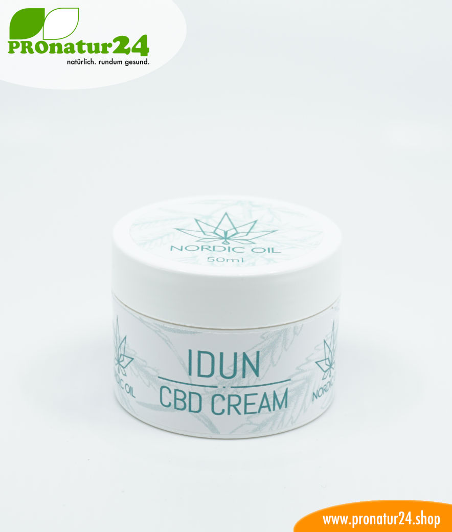 IDUN CBD Feuchtigkeitscreme. Hautcreme für eine optimale Hydratisierung mit der Kraft der Cannabis Pflanze. Ohne THC. Vegan. 8 IDUN CBD Feuchtigkeitscreme. Hautcreme für eine optimale Hydratisierung mit der Kraft der Cannabis Pflanze. Ohne THC. Vegan.