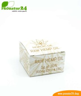 RAW CBD & CBDa. Extraktion ohne Wärmezuführung der Cannabis Pflanze mit 30 % CBD Anteil. Ohne THC. Vegan.