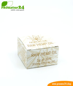 RAW CBD & CBDa Hanföl. Extraktion ohne Wärmezuführung der Cannabis Pflanze mit 30 % CBD Anteil. Ohne THC. Vegan. 13 RAW CBD & CBDa. Extraktion ohne Wärmezuführung der Cannabis Pflanze mit 30 % CBD Anteil. Ohne THC. Vegan.