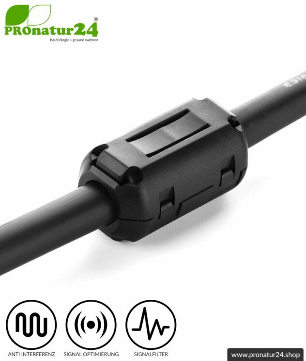 GRATIS Ferritkern Filter gegen Elektrosmog im Headsetkabel, klickbar, für Kabel bis zu 5 mm Durchmesser - 1x FERRITKERN GESCHENK!